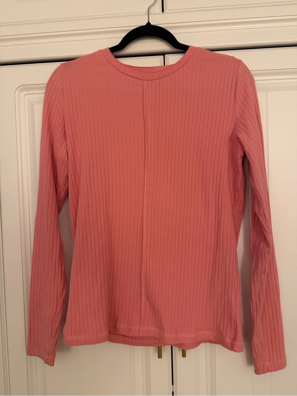 Udel New York Pink Ribbed Long Sleeve Top Size Large